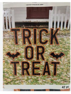 Celebrate It Trick Or Treat Yard Sign (NEW) 42 PCs 18”